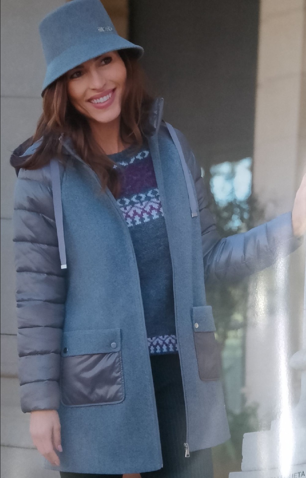 abrigo sra combinado gris 25667